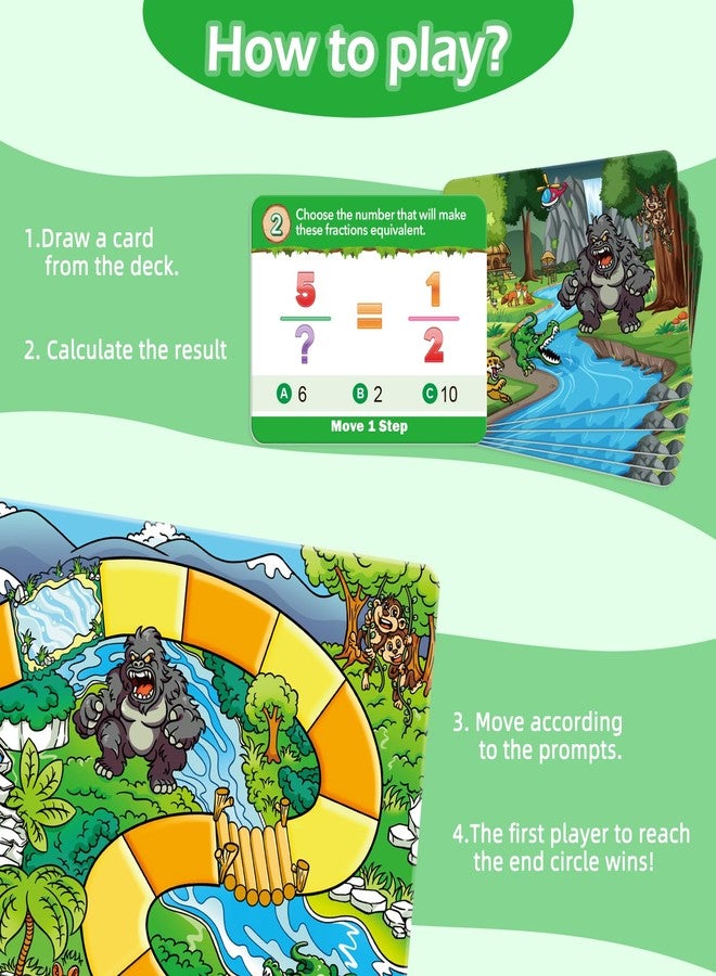 Broytain Forest Fraction Board Game|Math Games for Kids|Fraction Play Games - Gr. 3-4|Educational Learning Board Games for Boys and Girls|Classroom Travel Indoor Outdoor Family Game - Image 4